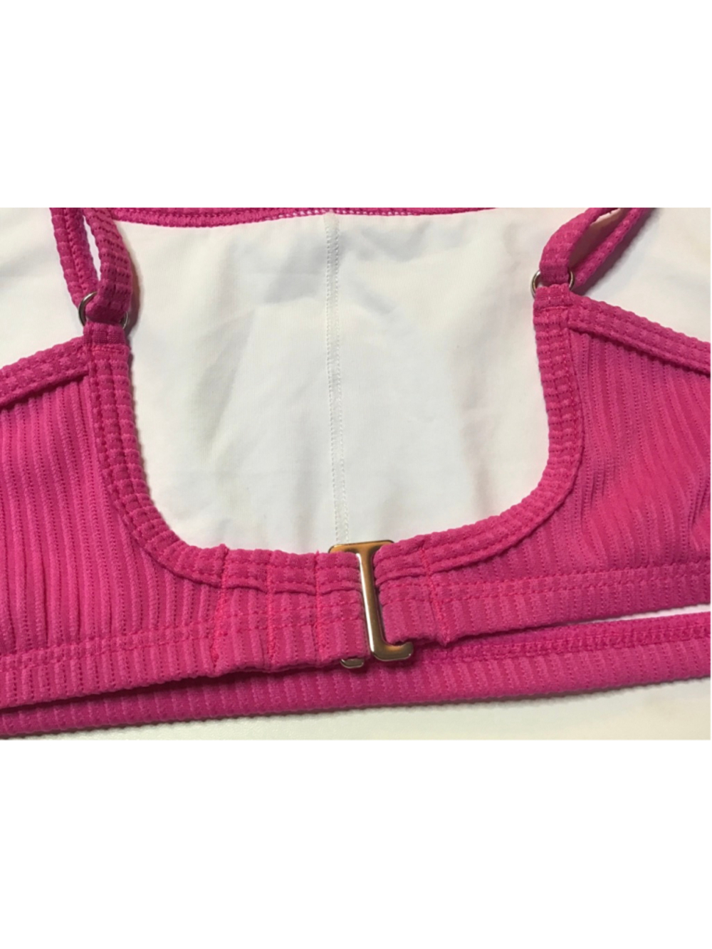 Halara Pink Ribbed Bikini Top M - Picture 3 of 7